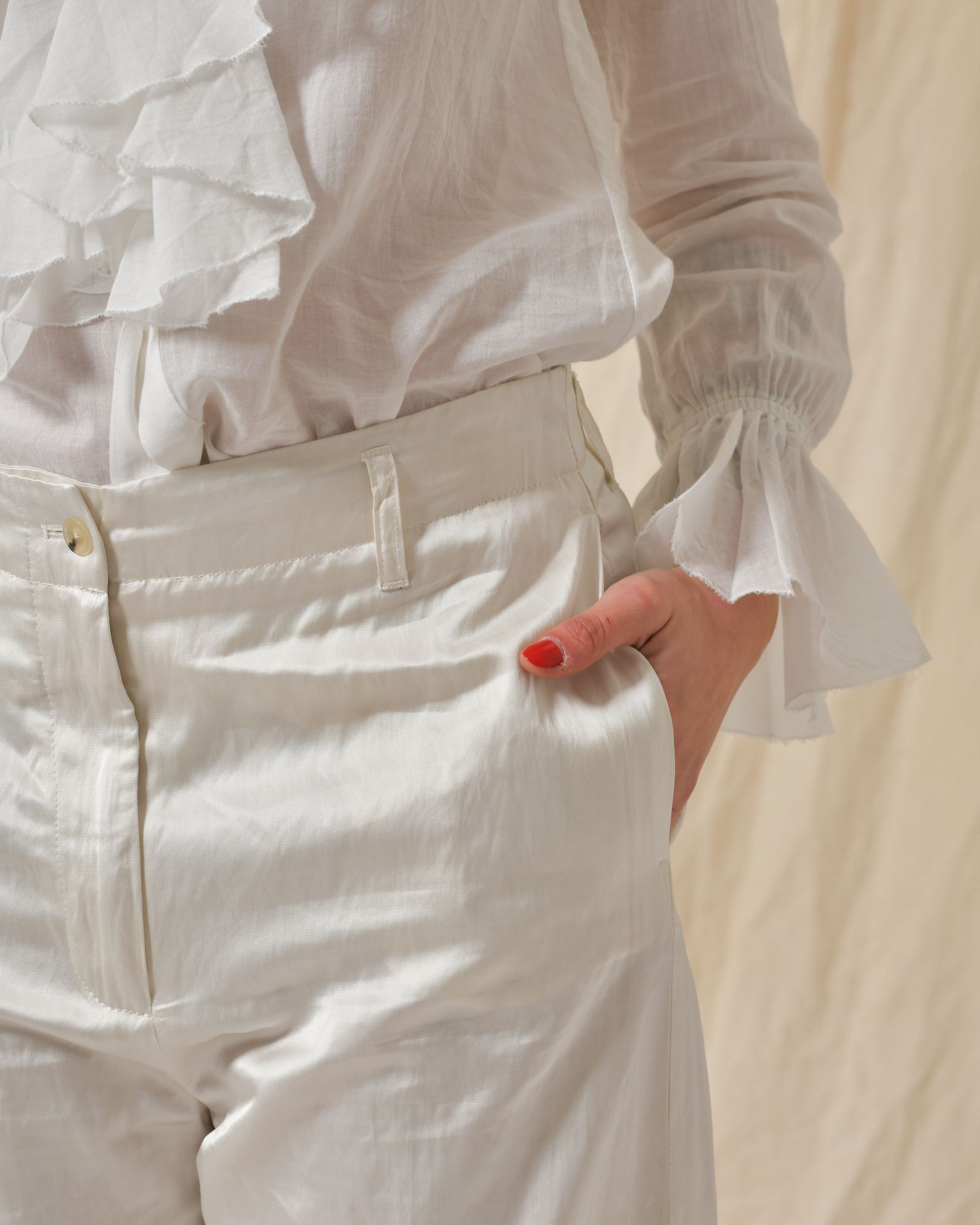 Pantalon en viscose effet froissé Diega