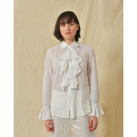 Chemisier en coton à volants Diega