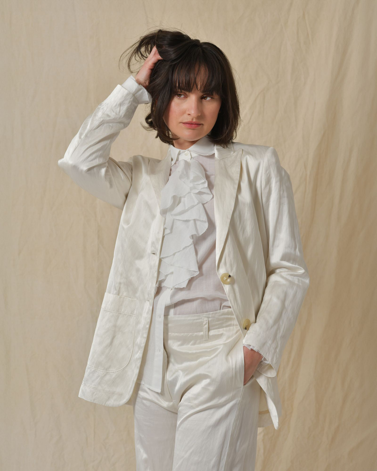 Chemisier en coton à volants Diega