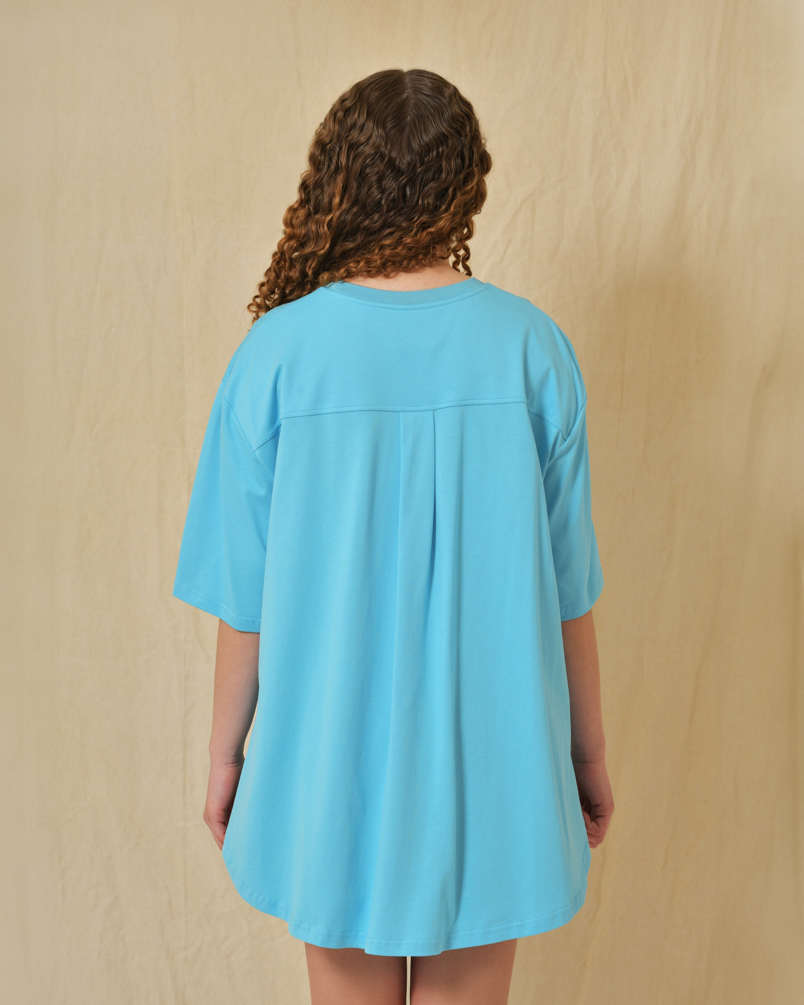 T-shirt en coton bleu asymétrique Edward Achour
