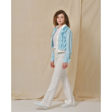 Veste à rayures bleues à empiècements Edward Achour