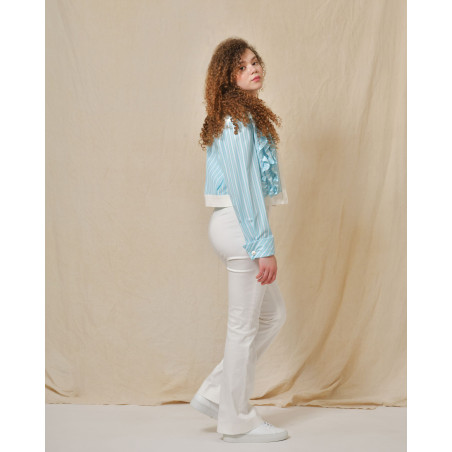 Veste à rayures bleues à empiècements Edward Achour