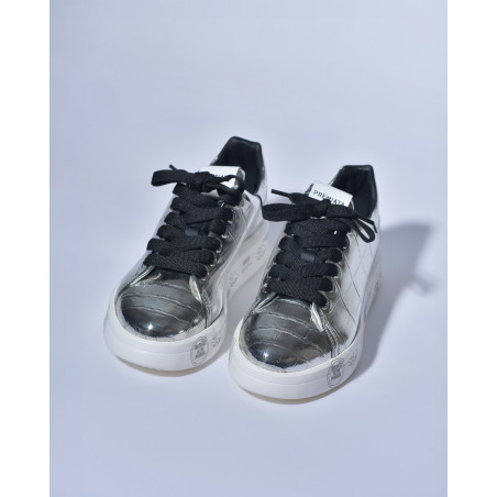 Baskets en cuir à effet croco métallique Premiata