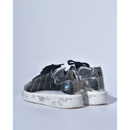 Baskets en cuir à effet croco métallique Premiata