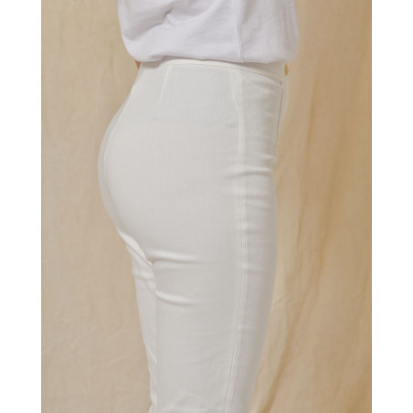 Jean blanc en coton mélangé évasée Edward Achour