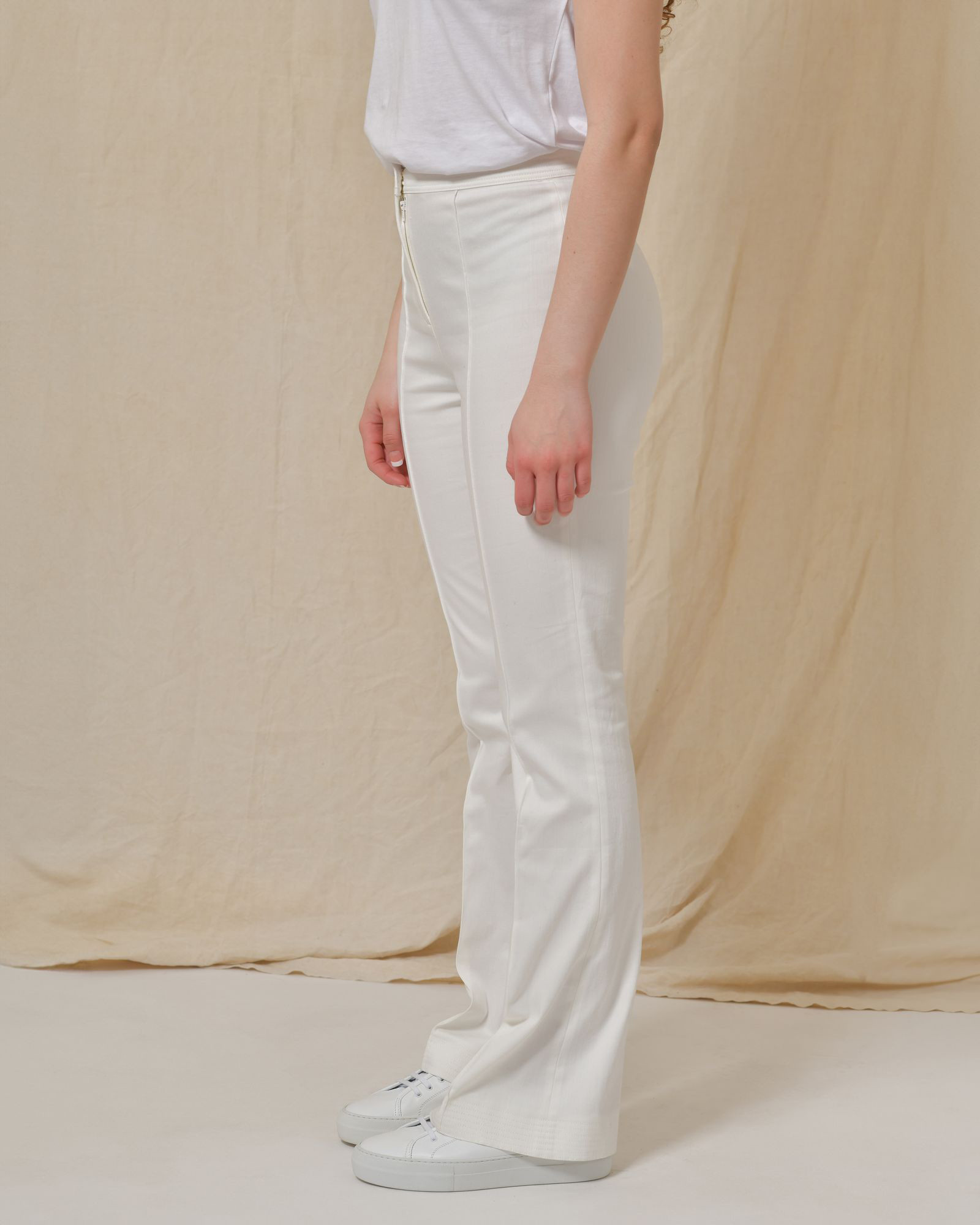 Jean blanc en coton mélangé évasée Edward Achour