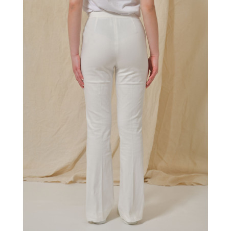 Jean blanc en coton mélangé évasée Edward Achour