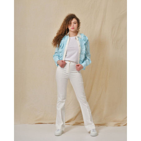 Jean blanc en coton mélangé évasée Edward Achour