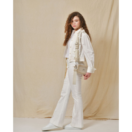 Veste chemisier à empiècements en jean Edward Achour