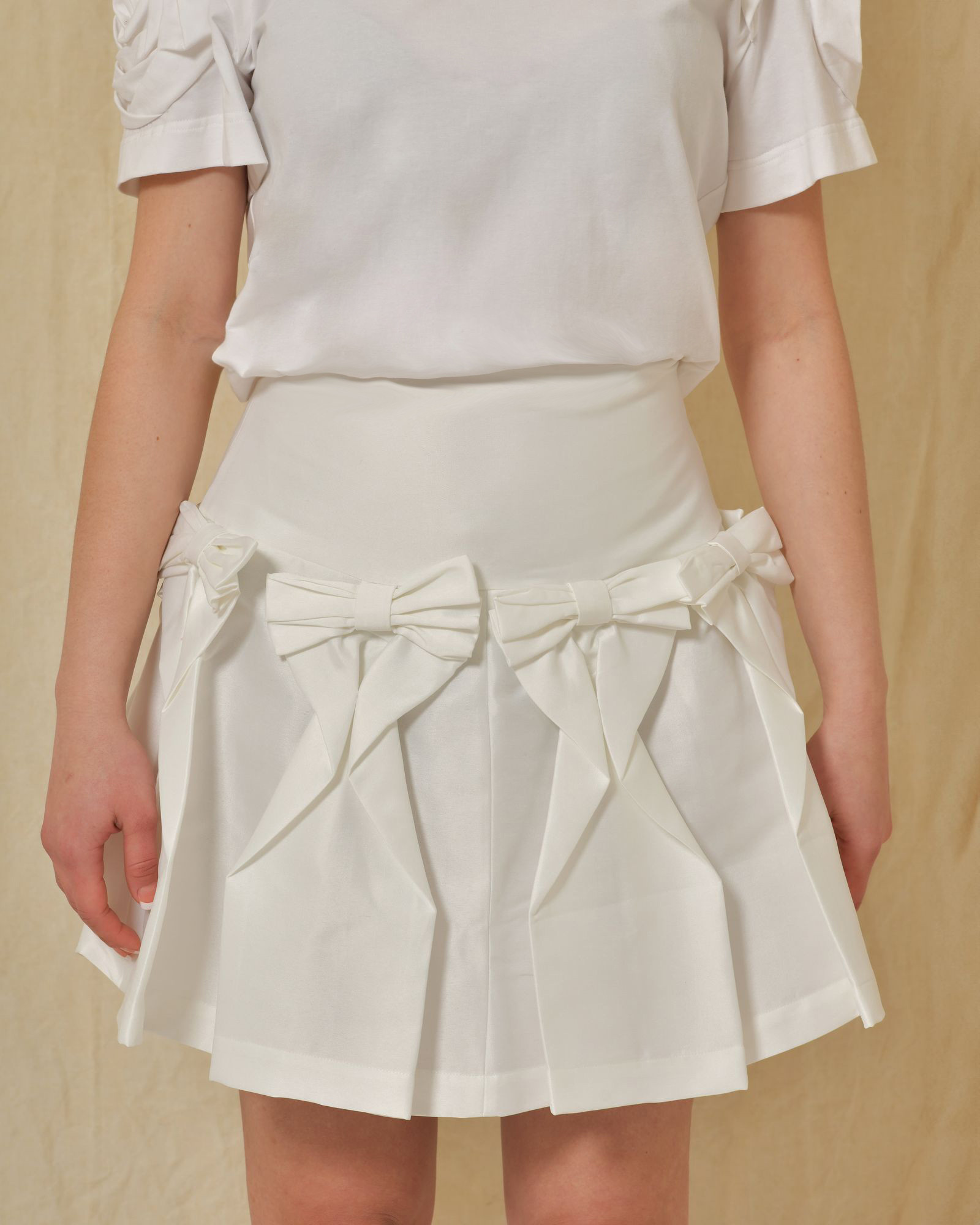 Jupe en soie mélangée à plies Edward Achour