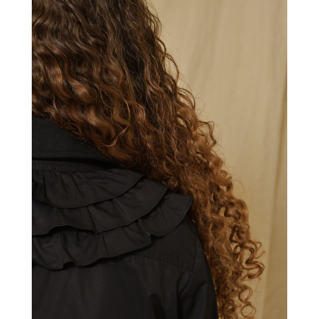 Veste en coton noir à empiècements Edward Achour