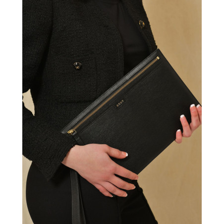 Pochette en cuir texturé DKNY