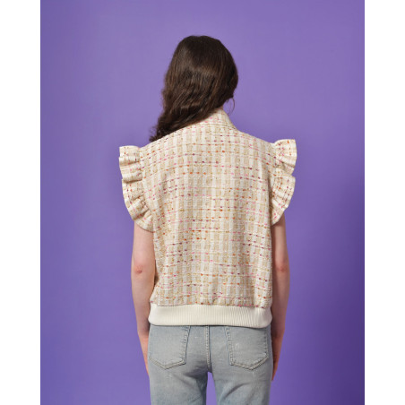 Veste en tweed à manches à volants Edward Achour