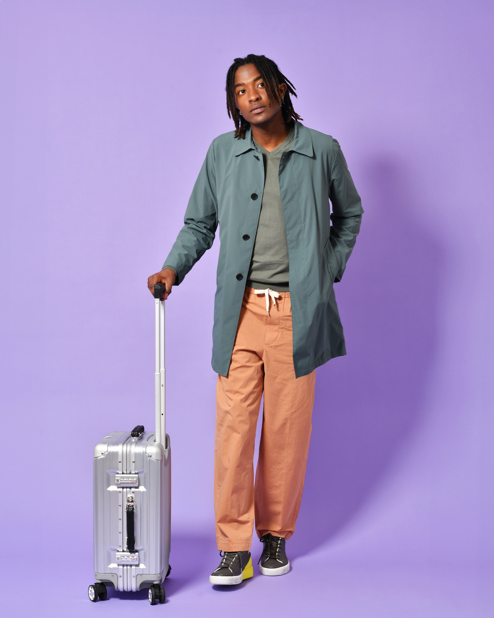 Pantalon en coton saumon Alpha Studio