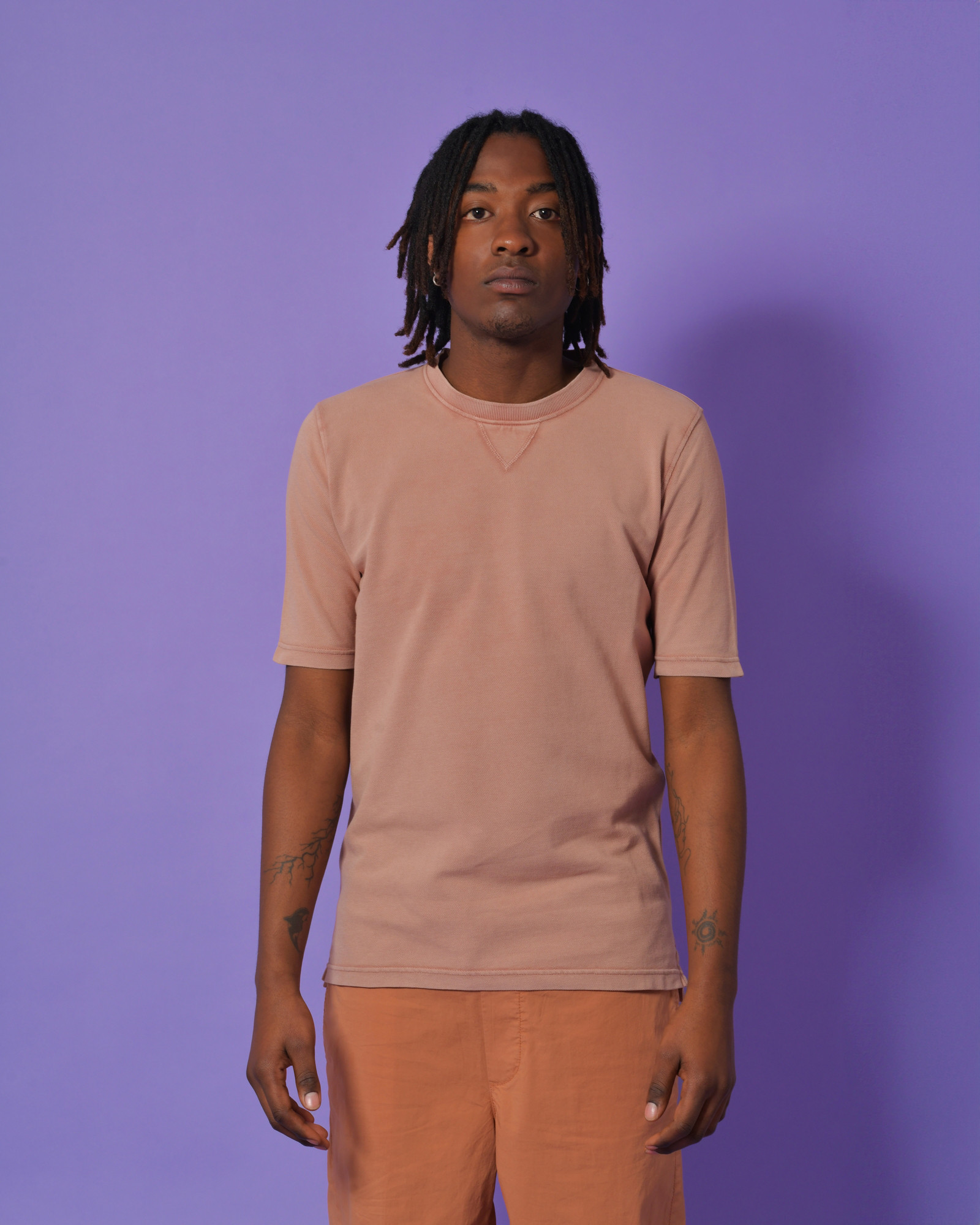 T-shirt en coton rose Alpha Studio