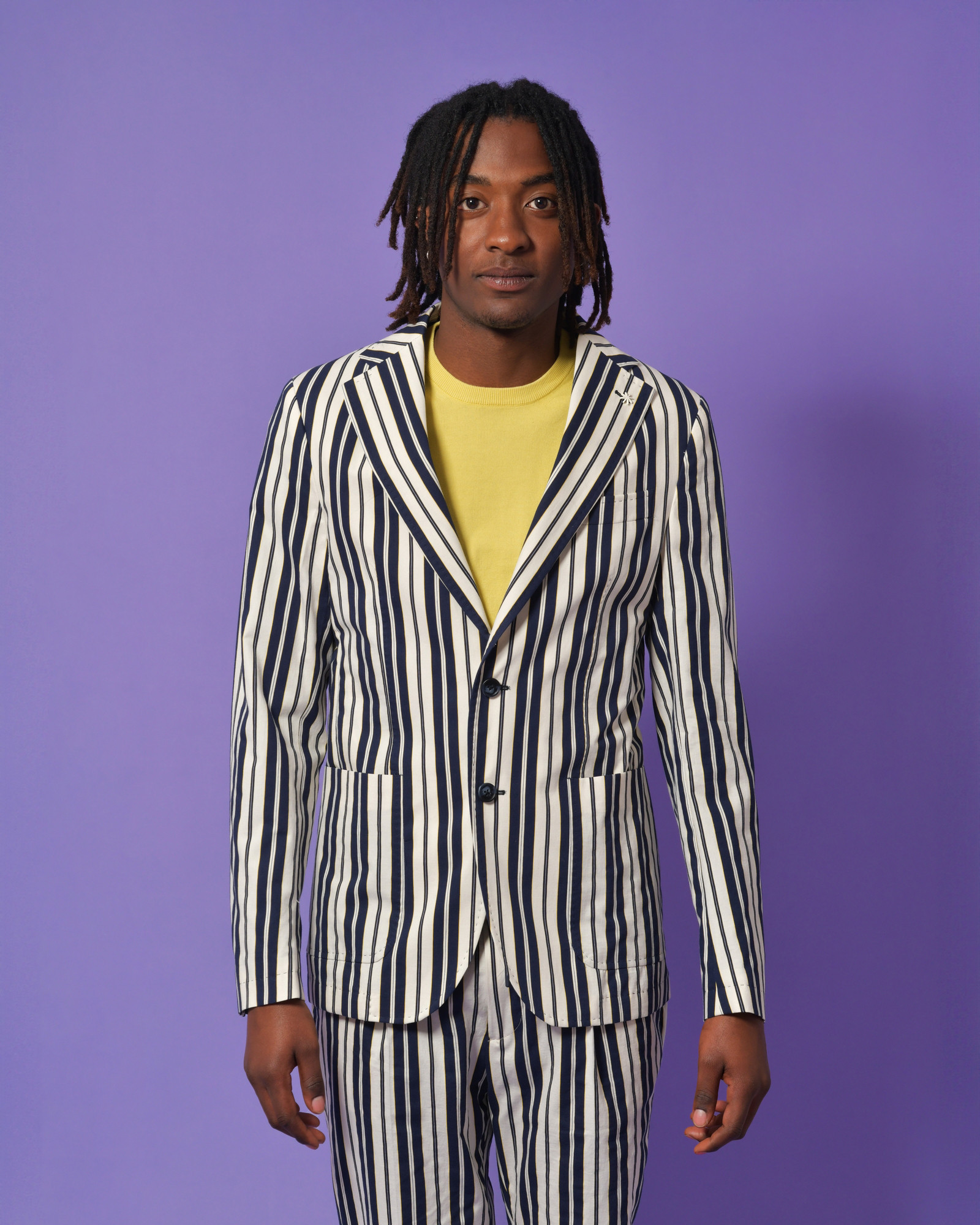 Blazer en coton à rayures Manuel Ritz