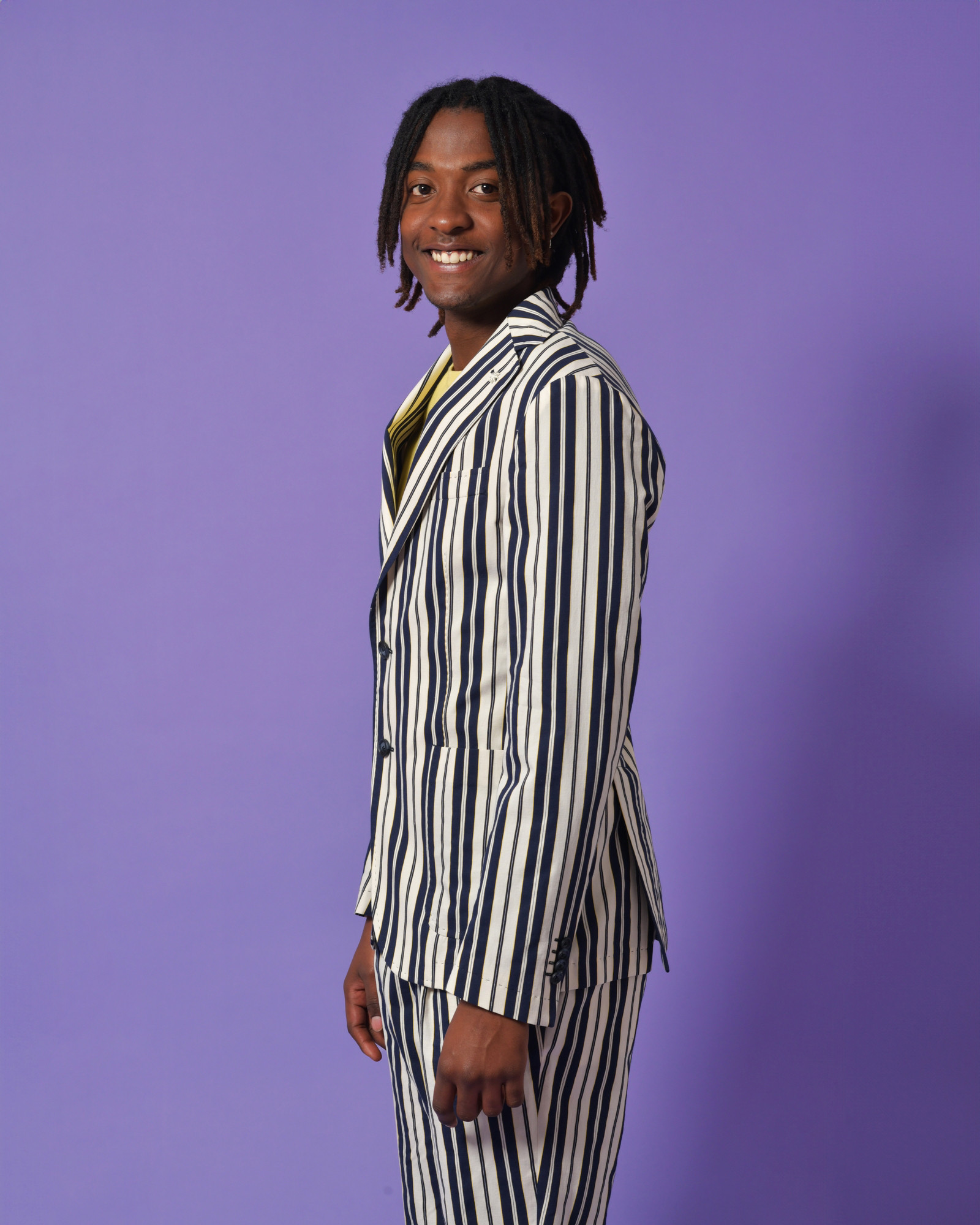 Blazer en coton à rayures Manuel Ritz