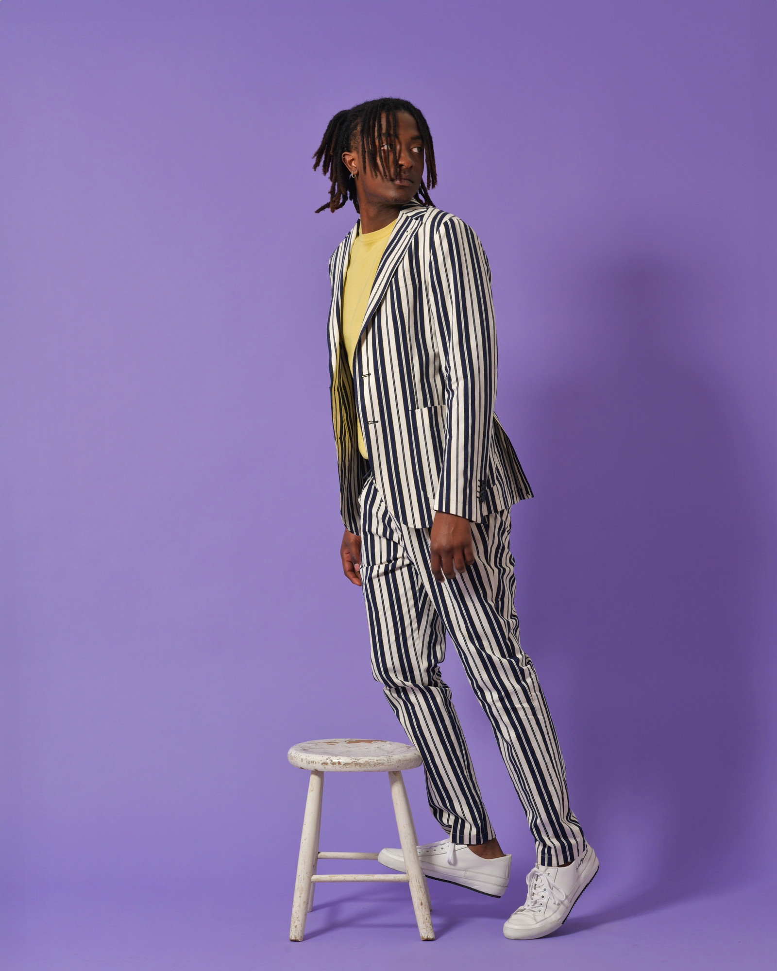 Blazer en coton à rayures Manuel Ritz