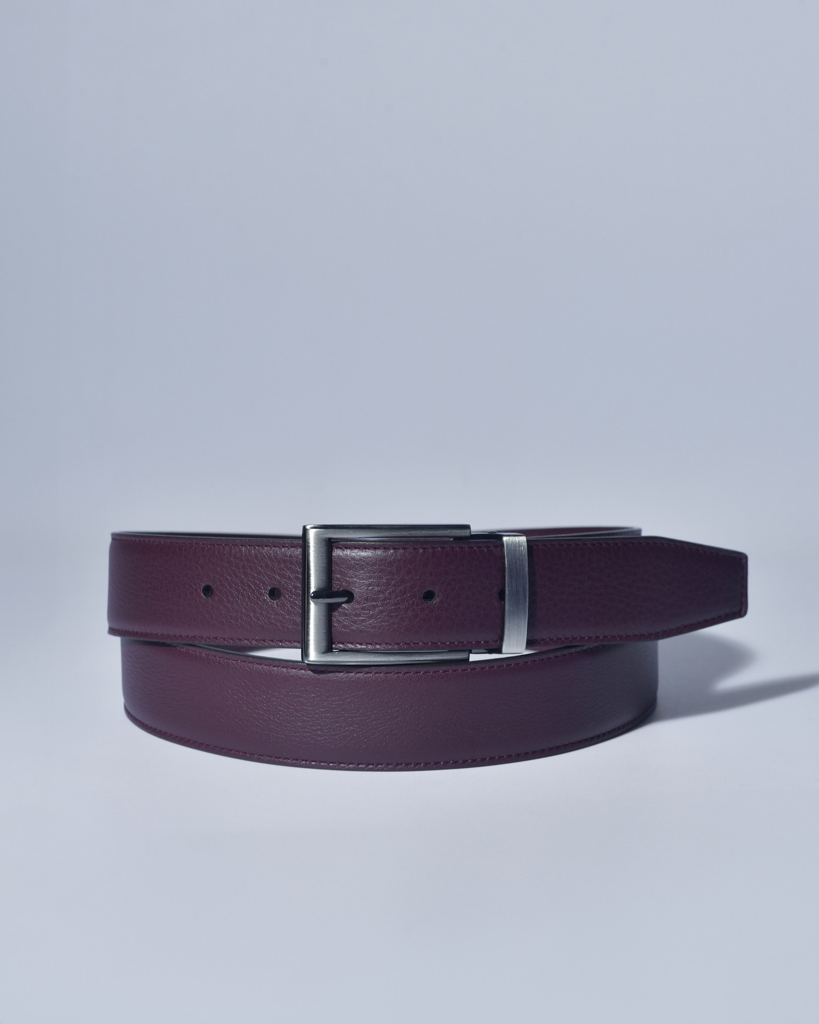 Ceinture en cuir lisse bordeaux réglable Falorni
