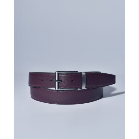 Ceinture en cuir lisse bordeaux réglable Falorni