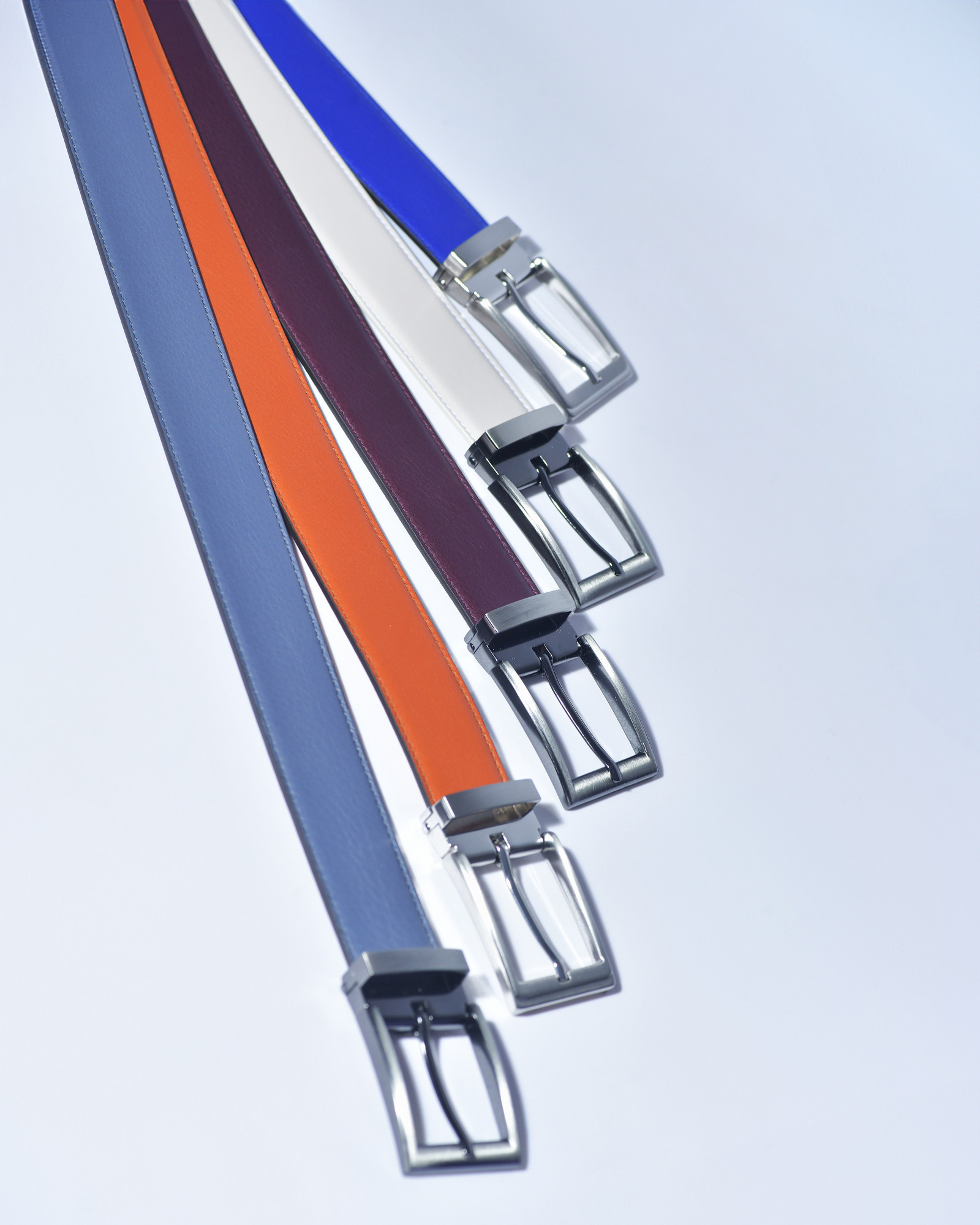 Ceinture en cuir lisse bordeaux réglable Falorni