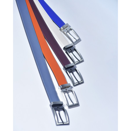 Ceinture en cuir lisse bordeaux réglable Falorni