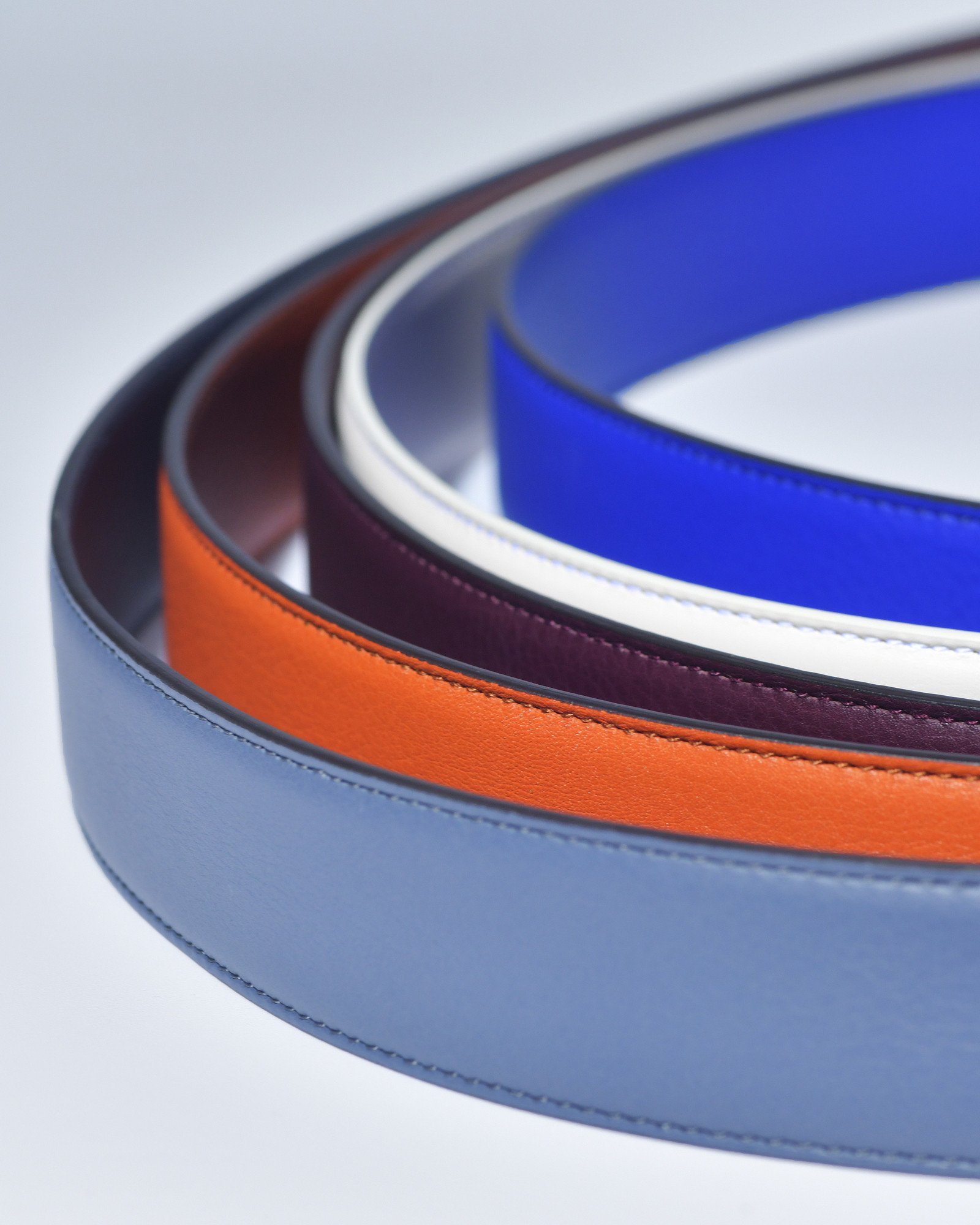 Ceinture en cuir lisse bordeaux réglable Falorni