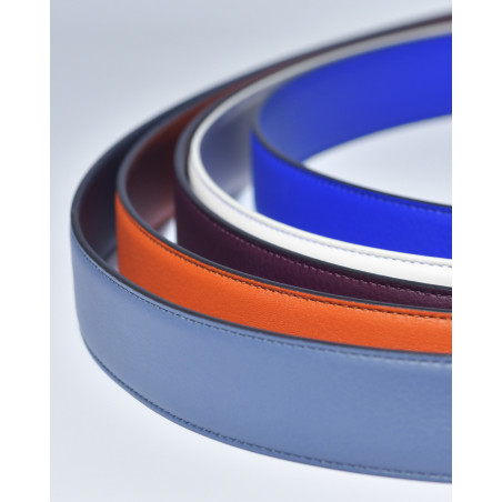 Ceinture en cuir lisse bordeaux réglable Falorni