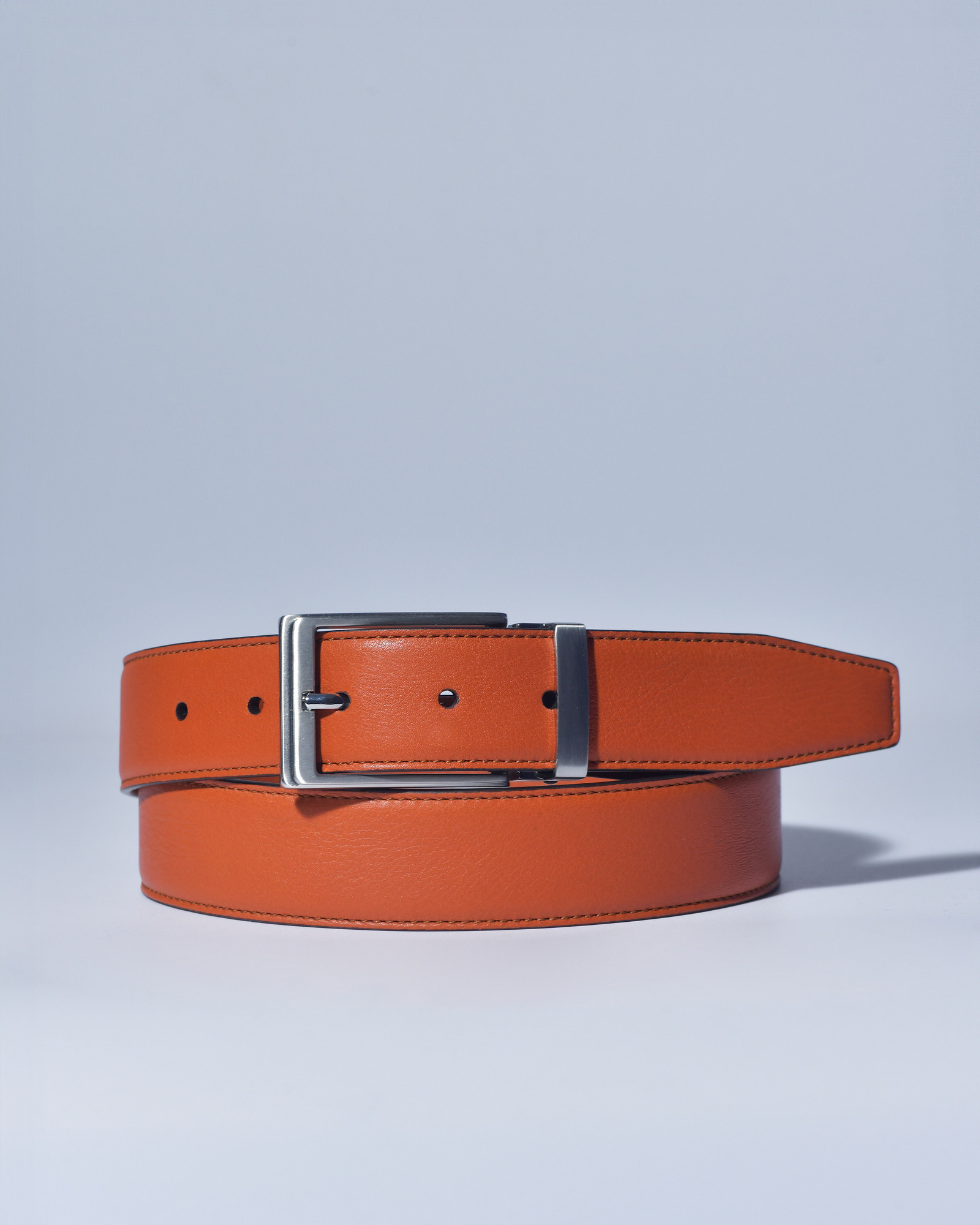 Ceinture en cuir lisse brique réglable Falorni