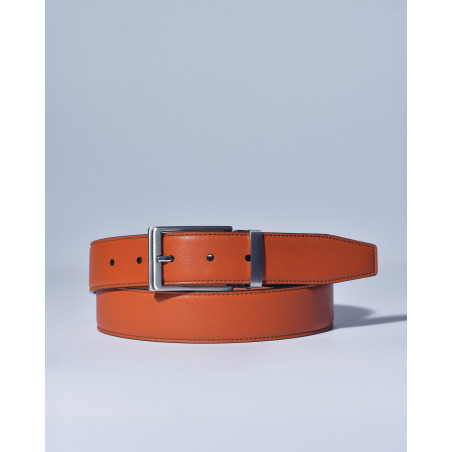 Ceinture en cuir lisse brique réglable Falorni