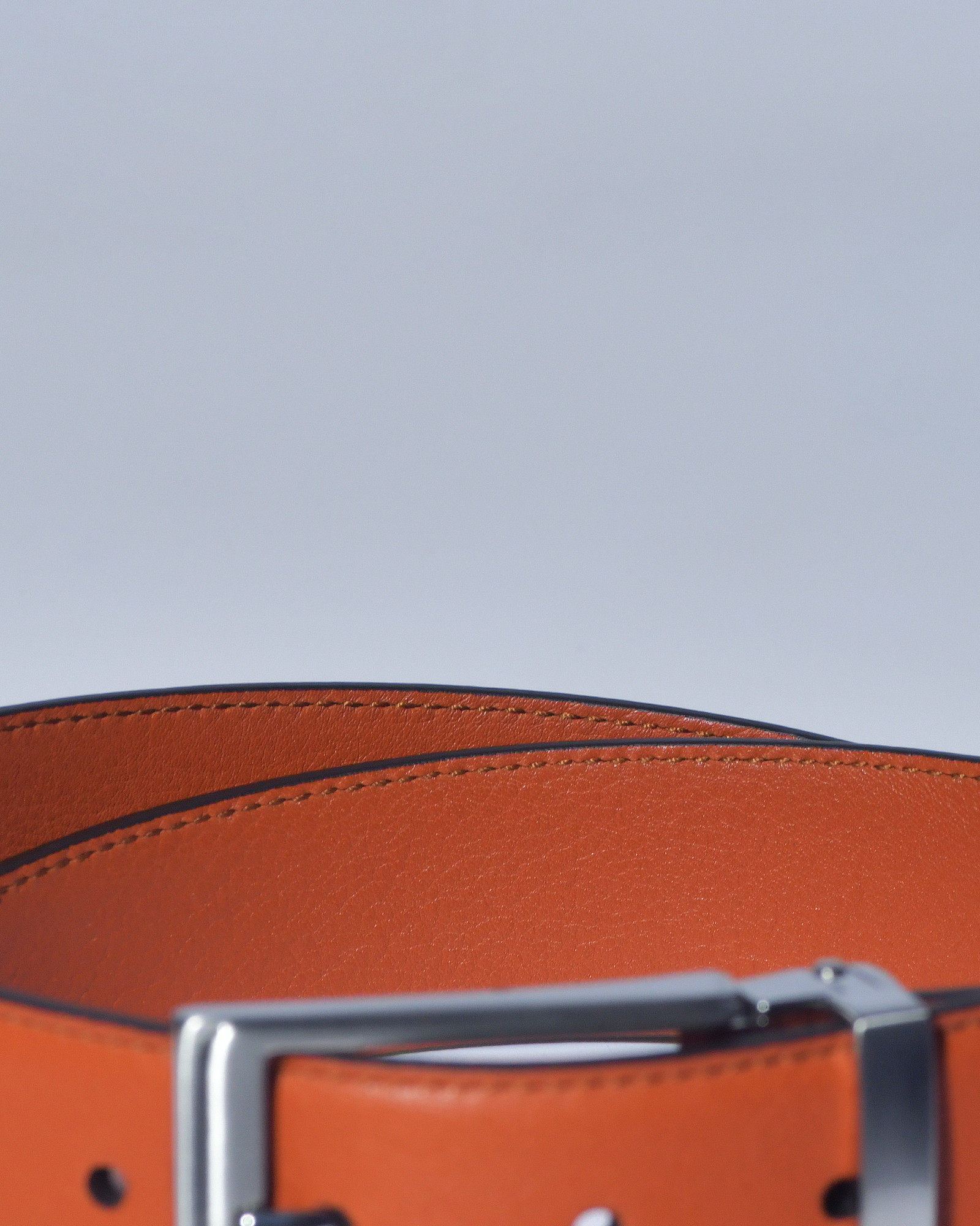 Ceinture en cuir lisse brique réglable Falorni