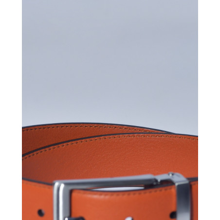 Ceinture en cuir lisse brique réglable Falorni