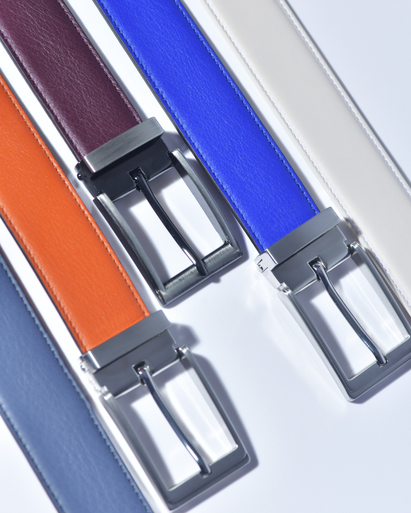 Ceinture en cuir lisse brique réglable Falorni