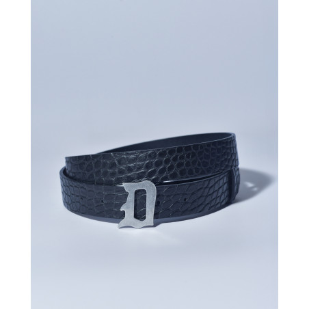 Ceinture en cuir texturé noir Dondup