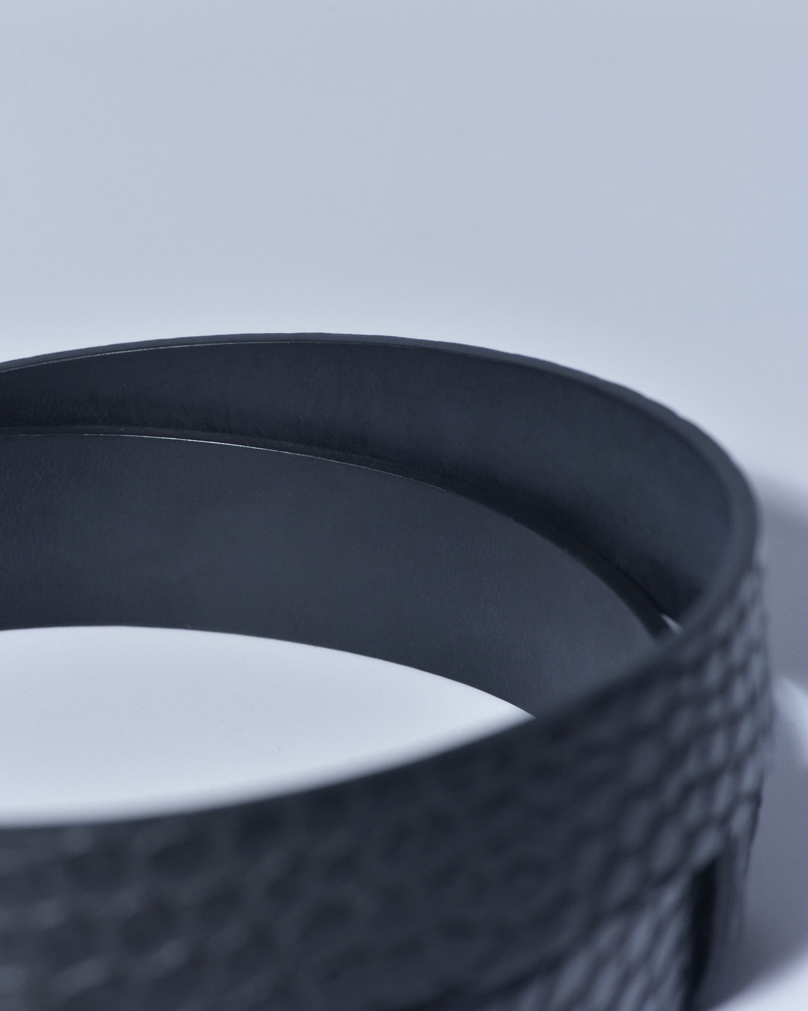 Ceinture en cuir texturé noir Dondup