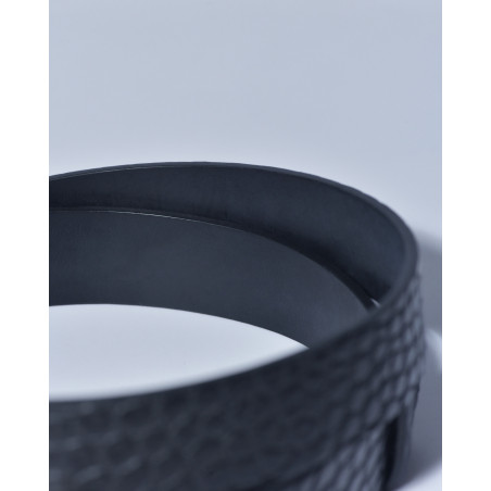 Ceinture en cuir texturé noir Dondup
