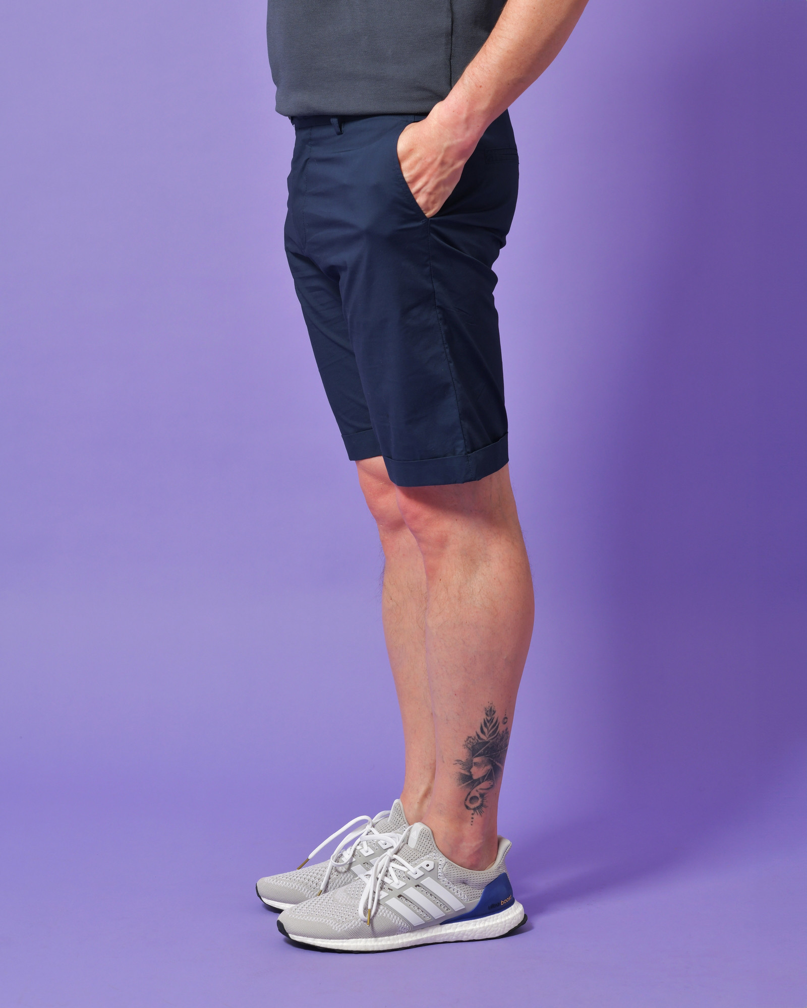 Short bleu en coton Alpha Studio