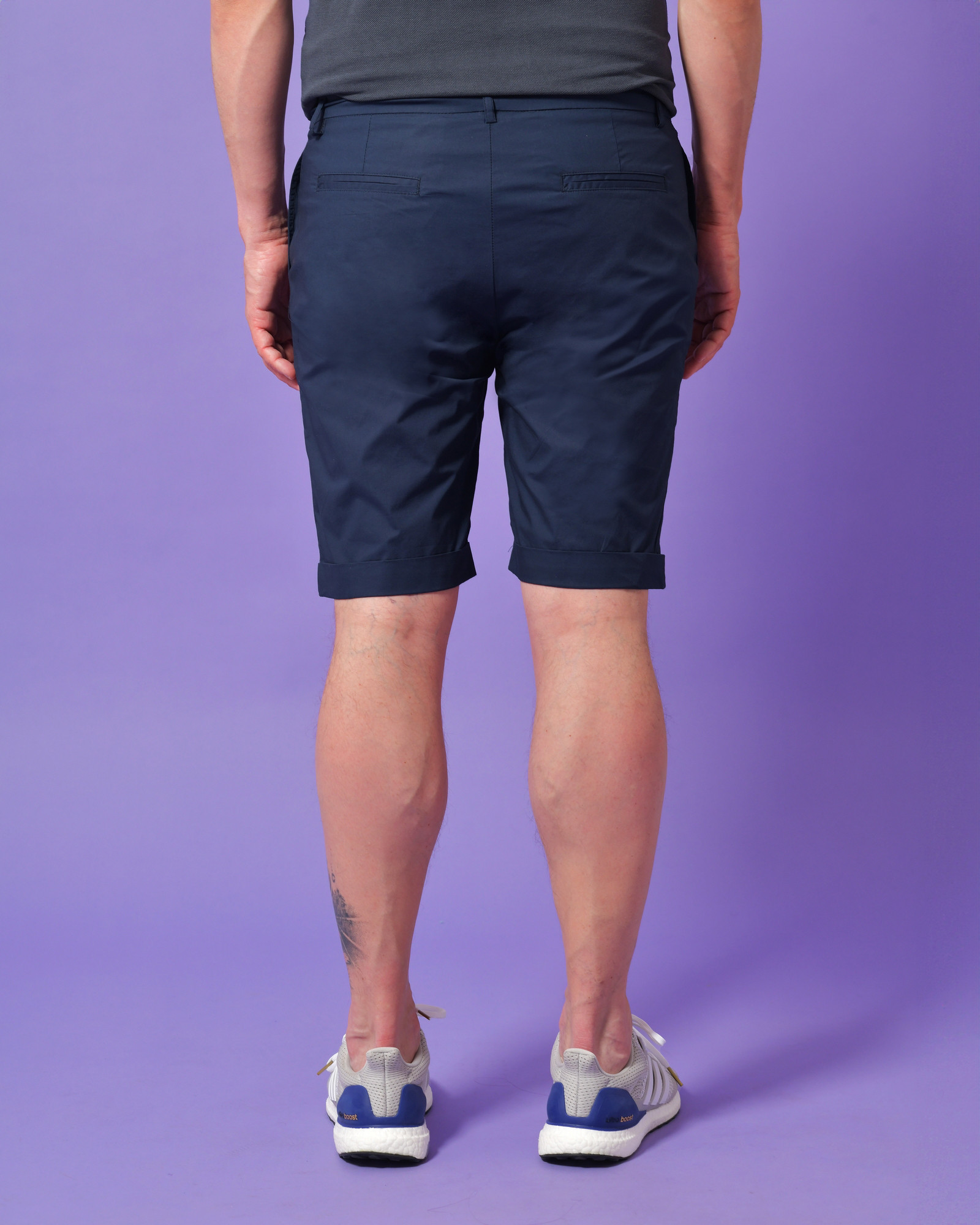 Short bleu en coton Alpha Studio