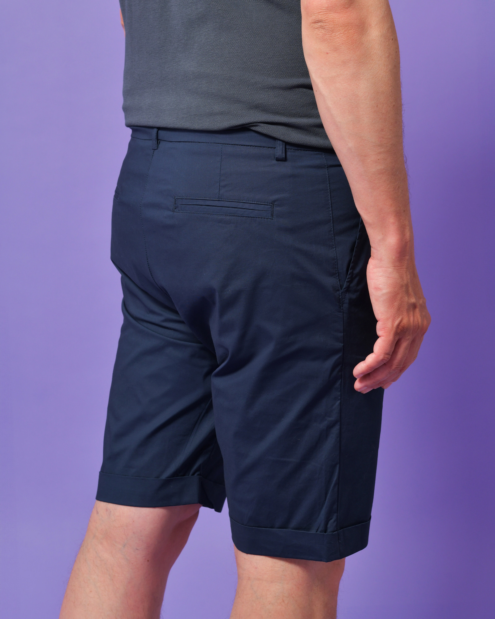 Short bleu en coton Alpha Studio