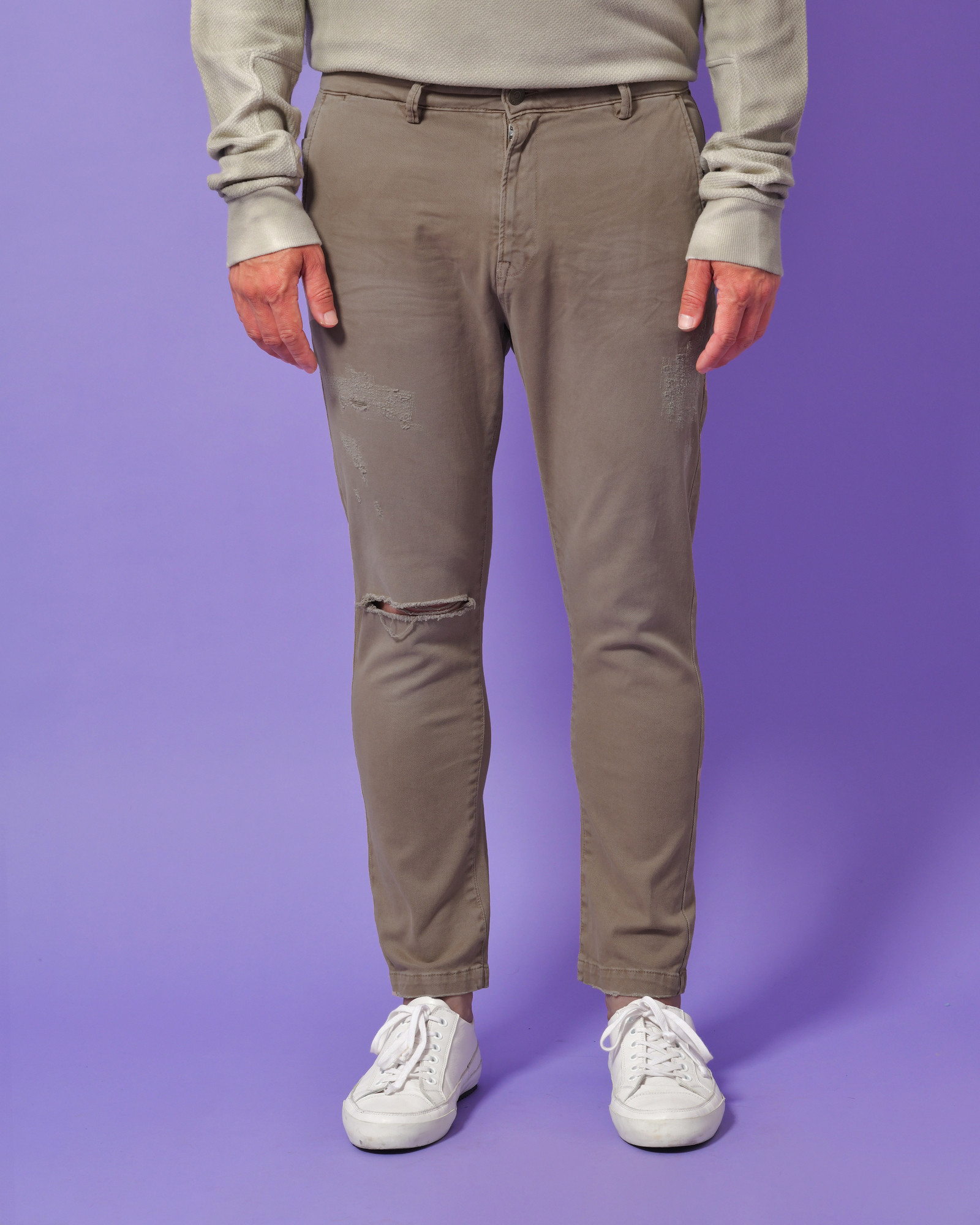 Jean en coton taupe Low Brand