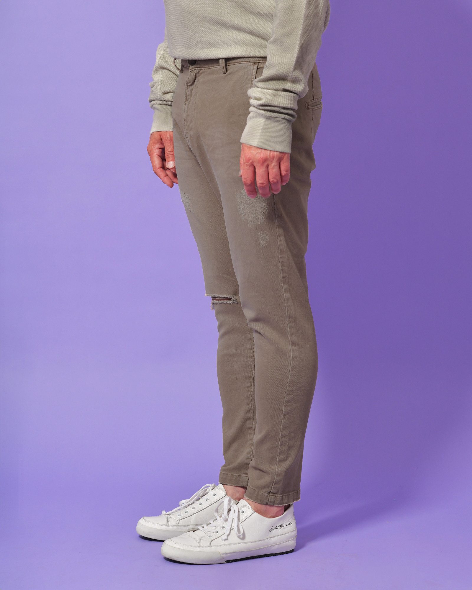 Jean en coton taupe Low Brand