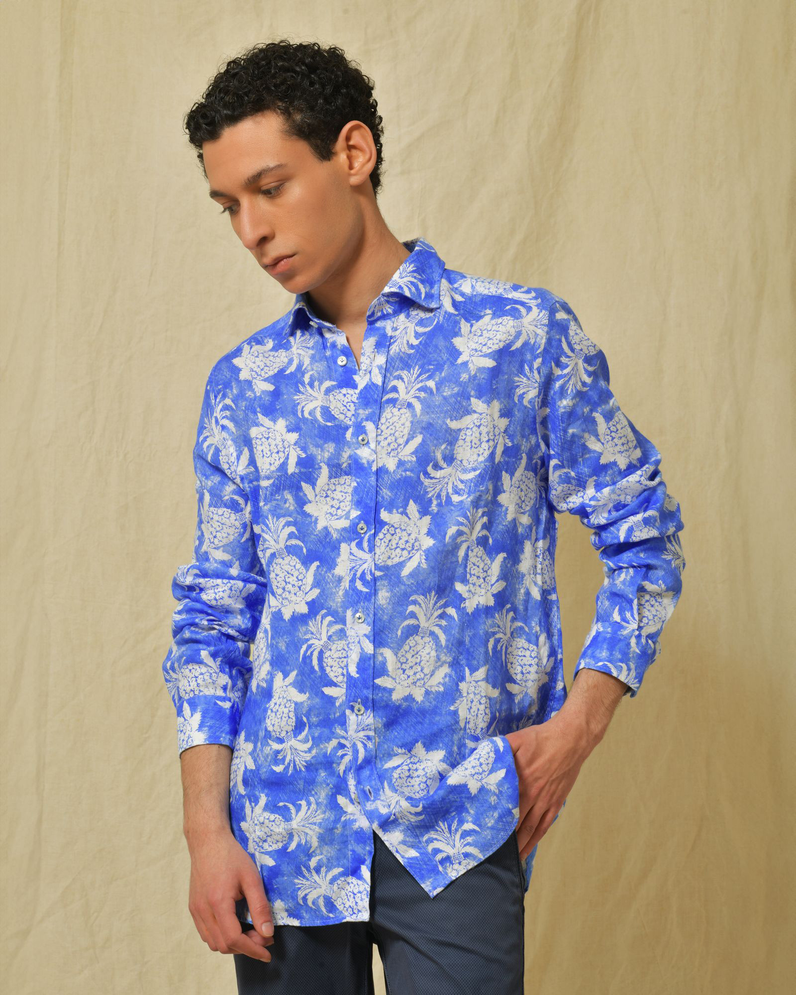 Chemise slim bleue Ploumanac'h