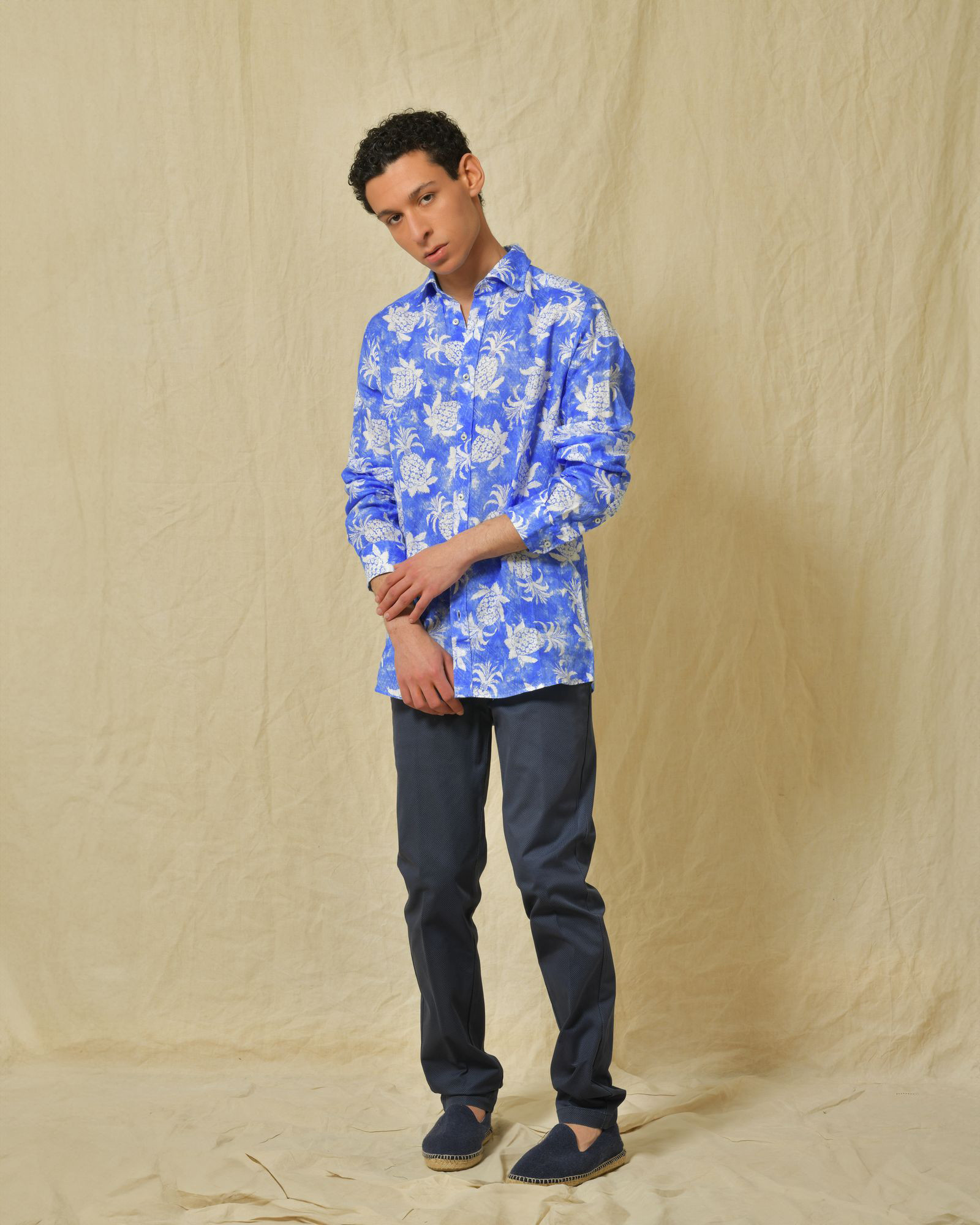 Pantalon en coton bleu AT.P.CO