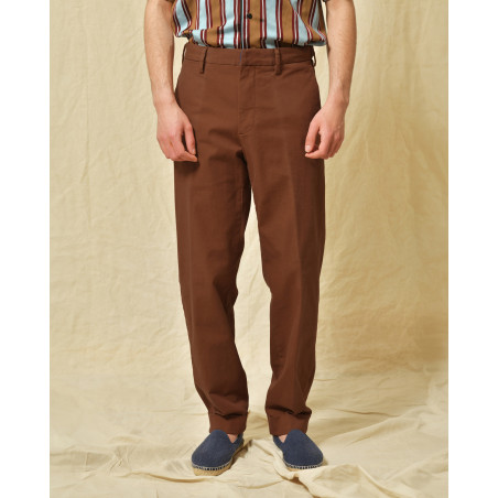 Pantalon en coton bleu à rayures AT.P.CO