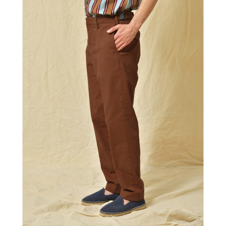 Pantalon en coton bleu à rayures AT.P.CO