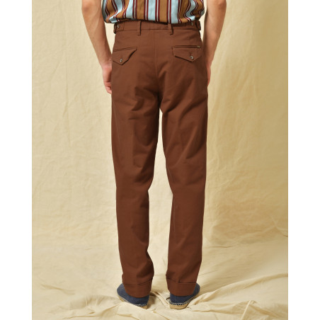 Pantalon en coton bleu à rayures AT.P.CO