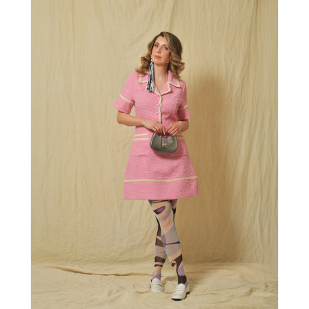 Robe en tweed rose Edward Achour