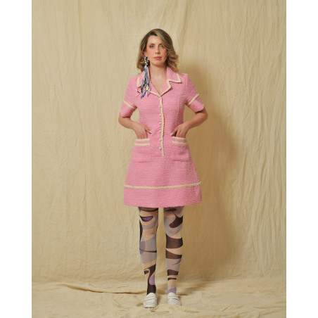 Robe en tweed rose Edward Achour