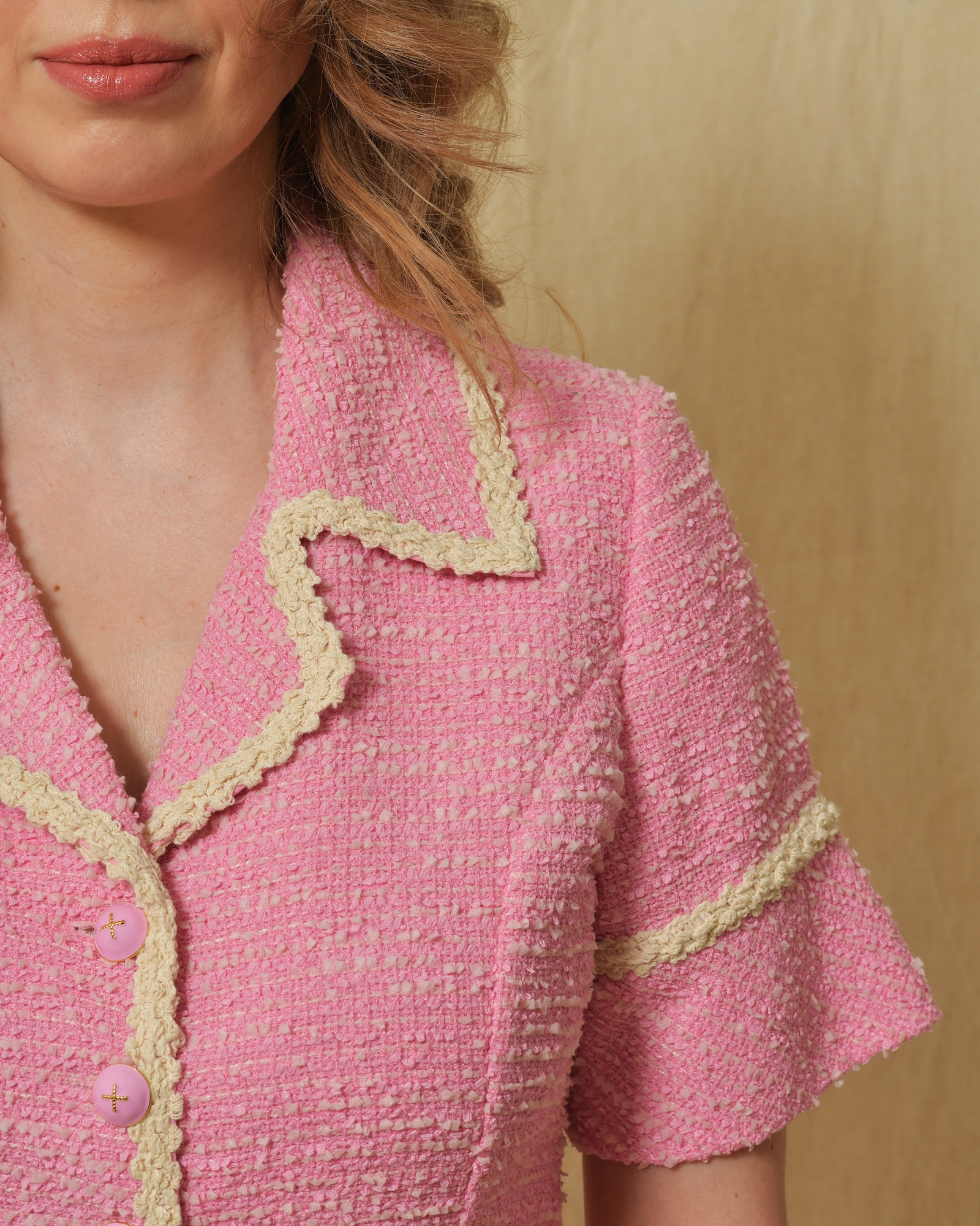 Robe en tweed rose Edward Achour