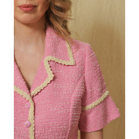Robe en tweed rose Edward Achour
